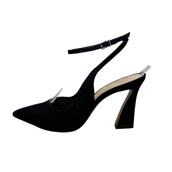 Schutz Womens Black Suede Pointed-Toe Ankle Strap Heels Size 8.5 - Picture 4 of 10